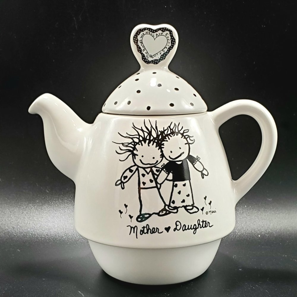 MARCI Mother🖤Daughter Tea for One Children of the Inner Light Ceramic Script